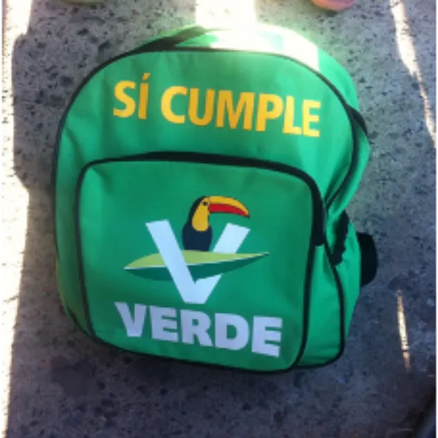 Mochilas para campaña personalizado para Partido Verde