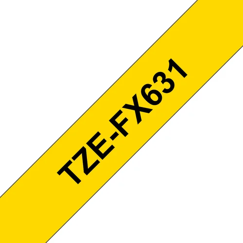 CINTA FLEXIBLE NEGRO SOBRE AMARILLO 12MM X 8M