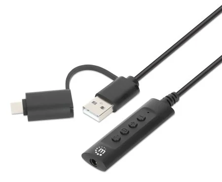 CONVERTIDOR USB 2.0  USB-C A TA RJETA SONIDO 3.5 MM  CABLE CON CONT