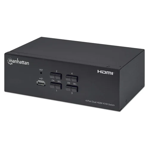 MUX KVM HMDI DOBLE MONITOR 4 1 4K 30MHZ USB2.0