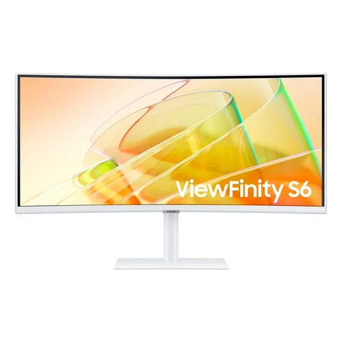MONITOR SAMSUNG 34 VIEWFINITY S6 CURVO UWQHD-IPS-5MS-100HZ-BLANCO