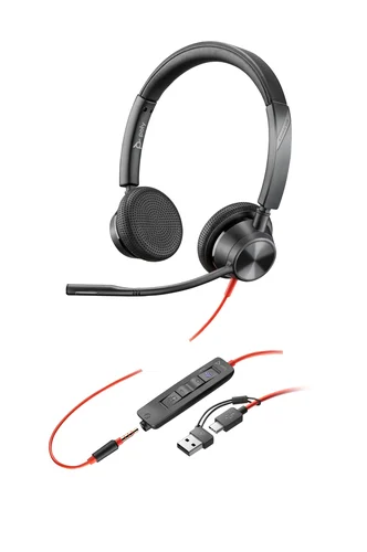 HP POLY BLACKWIRE 3325 TEAMS USB-C HEADSET 3.5MM USB-C/A ADPTER