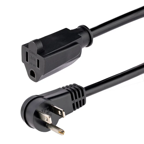 CABLE 30CM EXTENSOR NEMA 5-15R A NEMA 5-15P ACODADO PLANO