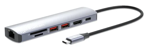 ESTACION DOCKING USB-C CON LECTOR DE TARJETAS 7 EN 1