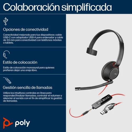 POLY BW 5210 USB-C HS 3.5MMP USB-C/A