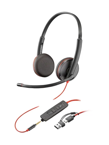 HP POLY BLACKWIRE 3225 USB-C HEADSET 3.5MM USB-C/A ADPTR (BULK)