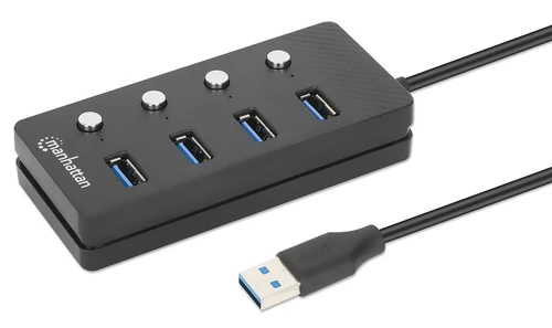 HUB USB V3.2 4 PTOS A INTERRUPT OR DE ENCENDIDO/APAGADO