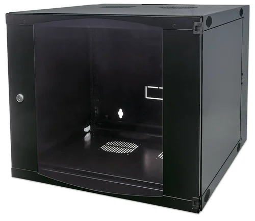 GABINETE MURAL ABATIBLE 19IN 12 FLATPACK 600MM PROFUNDO NEGRO