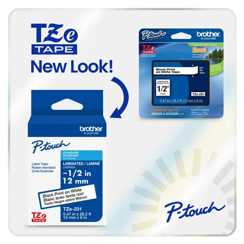 CINTA FLEXIBLE NEGRO SOBRE BLANCO 24MM X 8M