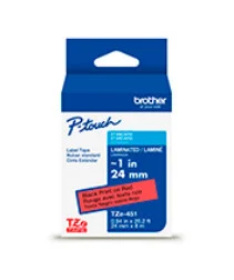 CINTA NEGRO SOBRE ROJO 24MM X 8M