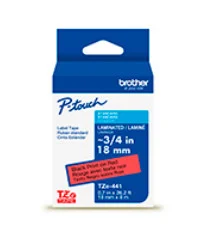 CINTA NEGRO SOBRE ROJO 18MM X 8M
