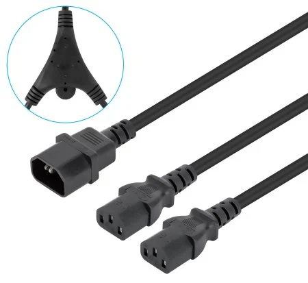 CABLE DE ALIMENTACIN DIVISOR EN Y UN CONECTOR 1XC14 A 2XC131.