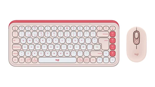 KIT TECLADO Y MOUSE LOGITECH PO ICON ROSE BT MULTIDISPOSITIVO