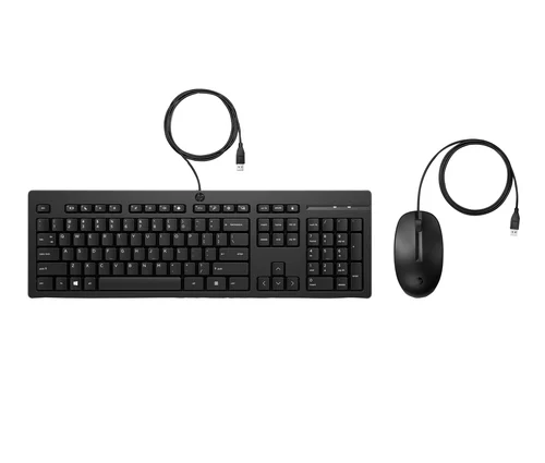 COMBO TECLADO Y MOUSE OPTICO HP 225 CON CABLE USB-A 1200DPI 1YW