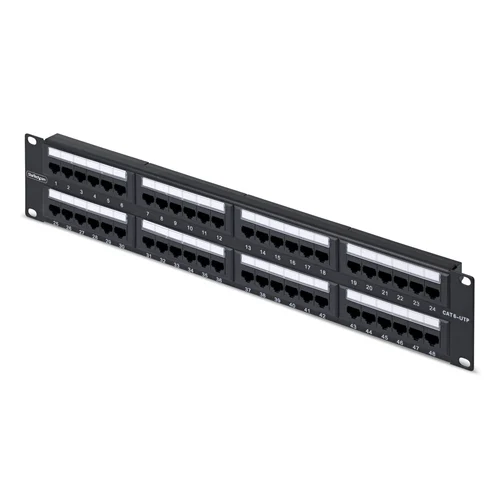 PANEL DE PARCHEO 2U DE 48 PUERTOS CAT6 RJ45 UTP TIPO 110