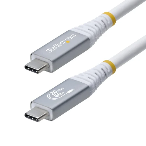 CABLE USB4 3M – USB-C CERTIFICADO USB-IF 20GB BLANCO