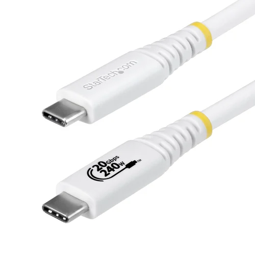 CABLE USB4 2M – USB-C CERTIFICADO USB-IF 20GB BLANCO