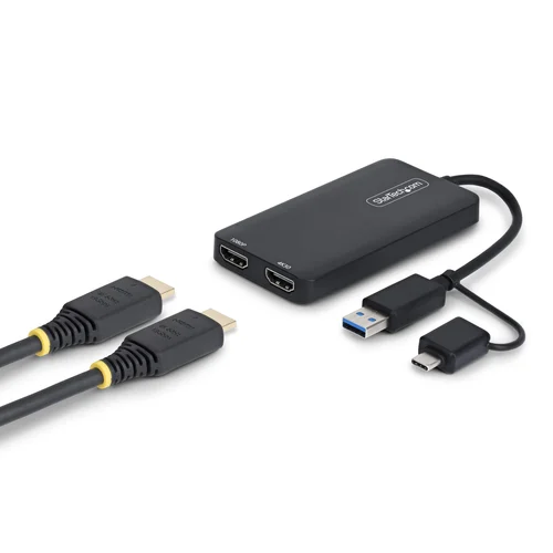 ADAPTADOR USB A 2X HDMI – USB USB-C – 1X 4K30HZ  – 1X 1080P