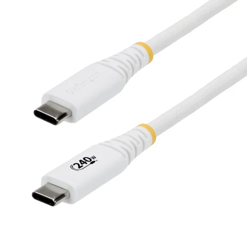 CABLE DE CARGA USB-C 2M – PD 240W – BLANCO – USB-IF