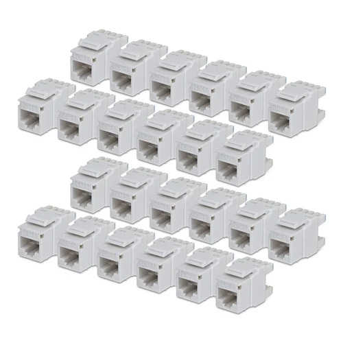 PAQUETE 24 CONECTORES KEYSTONE CAT6 180 GRADOS – BLANCO