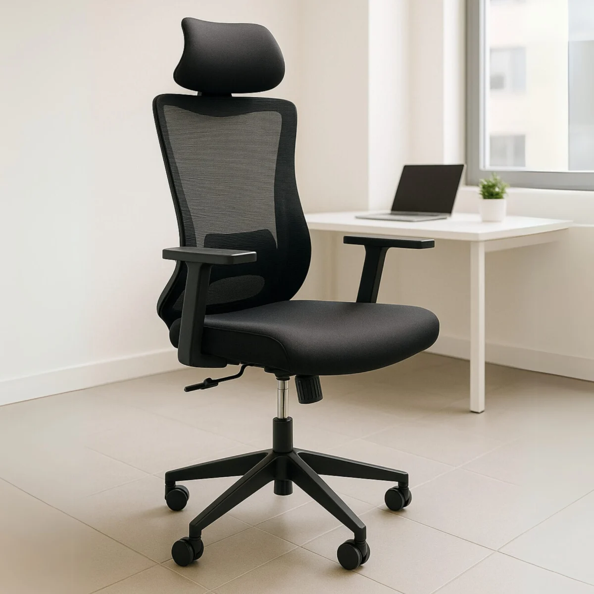 Silla Ejecutiva E106 Mesh y Tela Negra