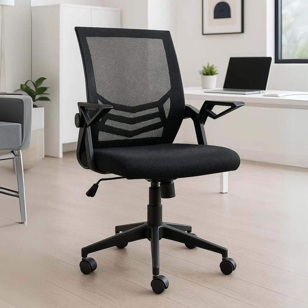 Silla Operativa Nitro Mesh con Tela Negra y Brazos Abatibles