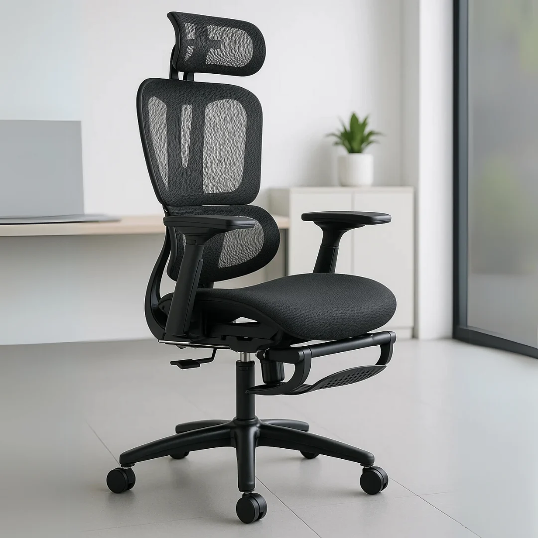 Silla Ejecutiva Nexus Mesh Negro y Descansapiés