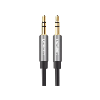 Cable Auxiliar 5 Metros / Conector 3.5mm a 3.5mm / Macho a Macho / Cubierta de TPE / Carcasa de Aluminio / Color Negro