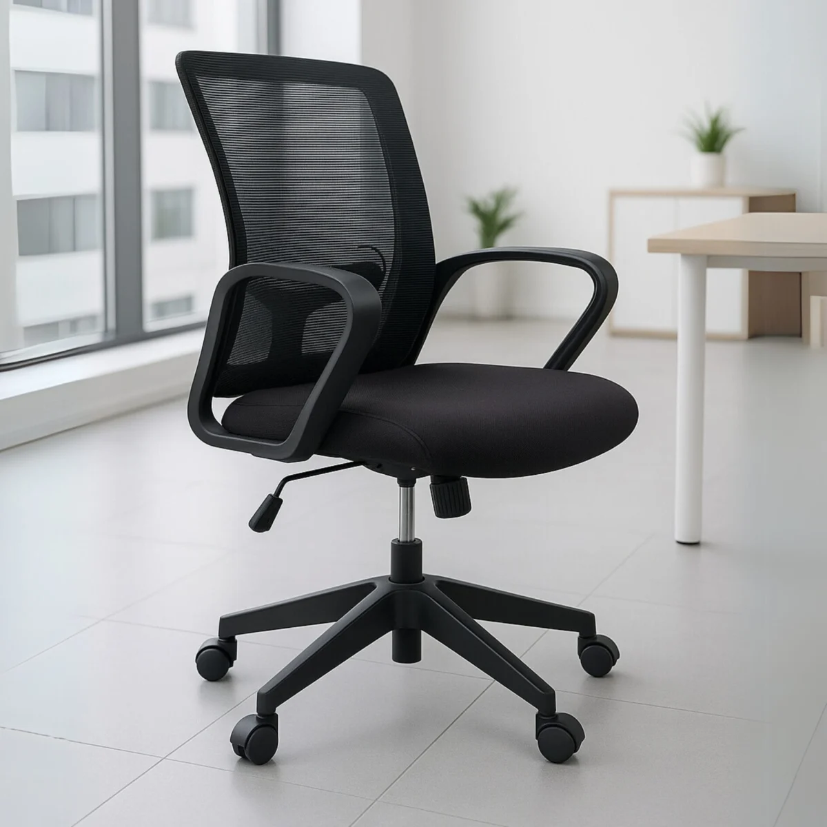 Silla Operativa H9 Mesh con Tela Negra