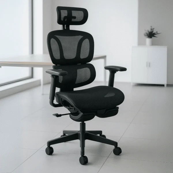 Silla Ejecutiva H10 Mesh Negro con Descansapiés y Brazos 3D