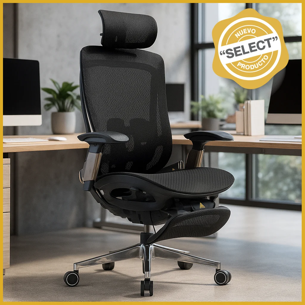 Silla Ejecutiva TH06 Mesh Negro y Descansapiés