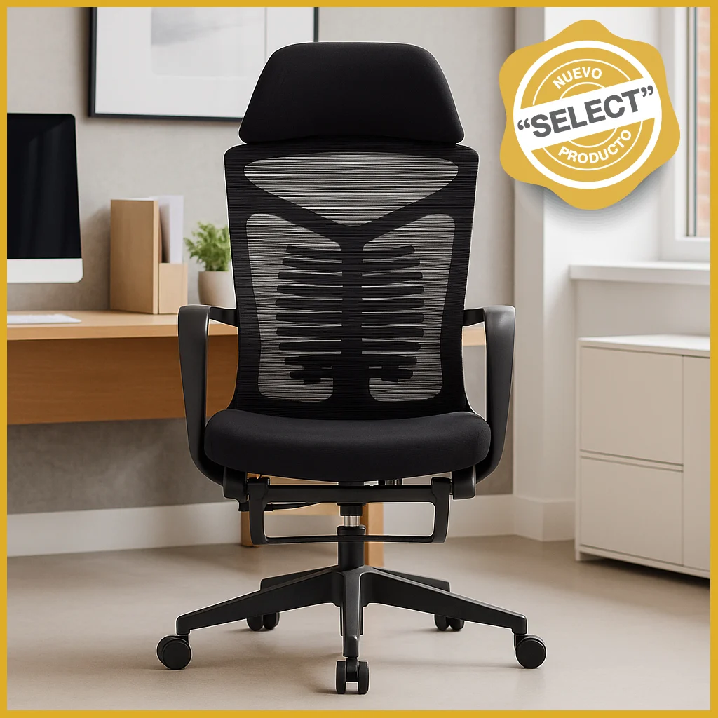 Silla Ejecutiva TA61 Mesh con Tela Negra y Descansapiés