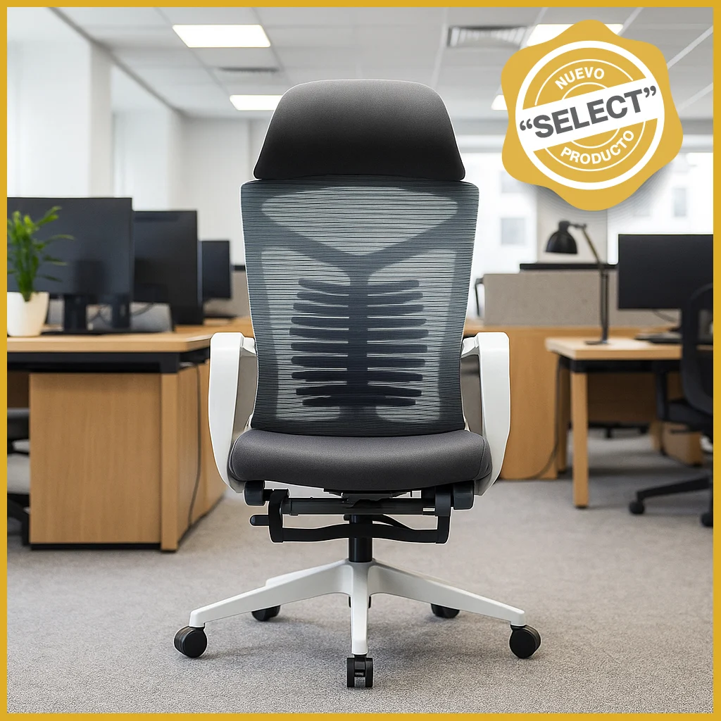 Silla Ejecutiva TA61 Mesh con Tela Gris y Descansapiés