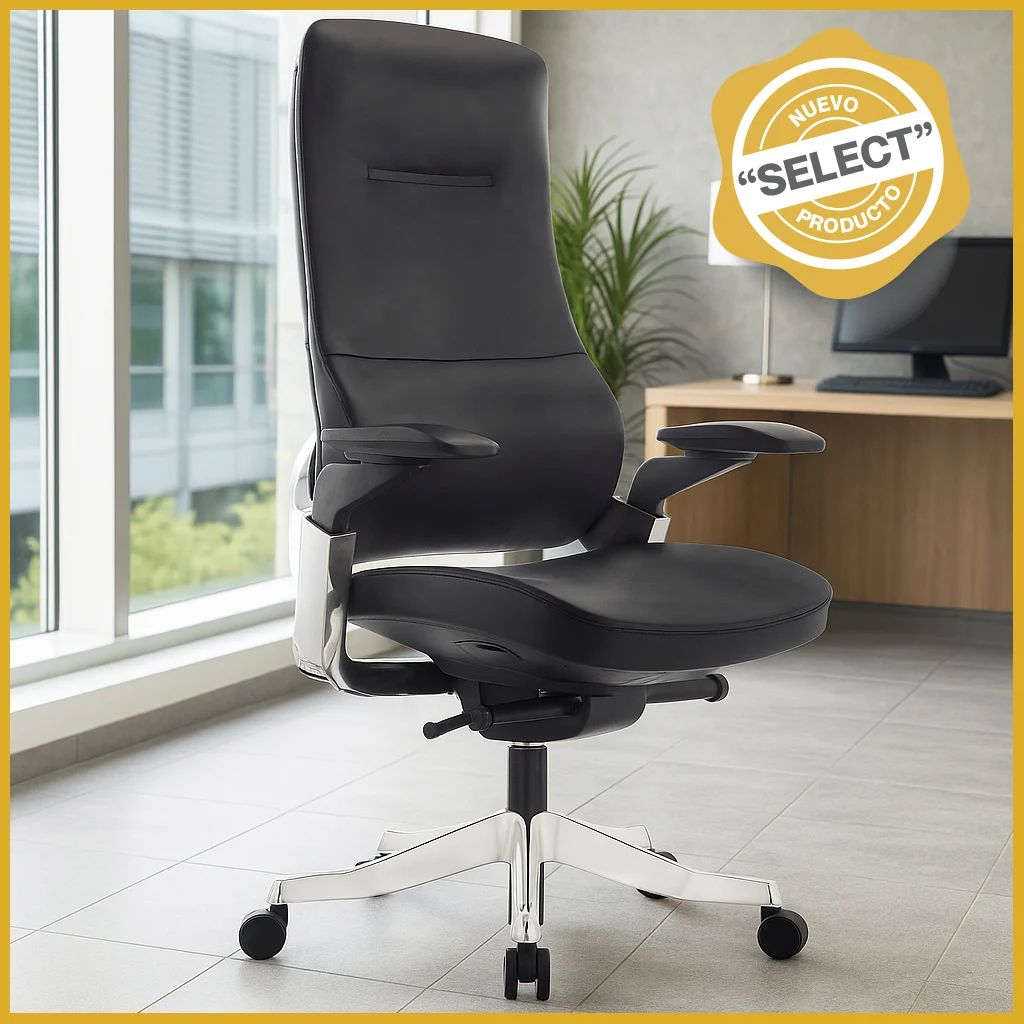 Silla Ejecutiva TA01 Vinipiel Negro y Base Cromada