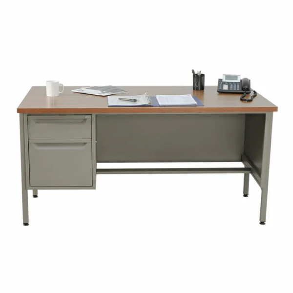 Escritorio Metálico Nova 152cm con pedestal izquierdo