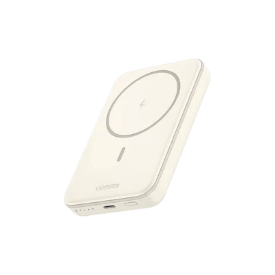 Power Bank MagSafe de 10000mAh | 20W | Carga Inalámbrica y por Cable USB-C | Sistema de Protección Inteligente | Tecnología de Carga Rápida | Ultra Delgado | Ultra ligero | Compatible con iPhone 15/14/13/12 | Color Beige.