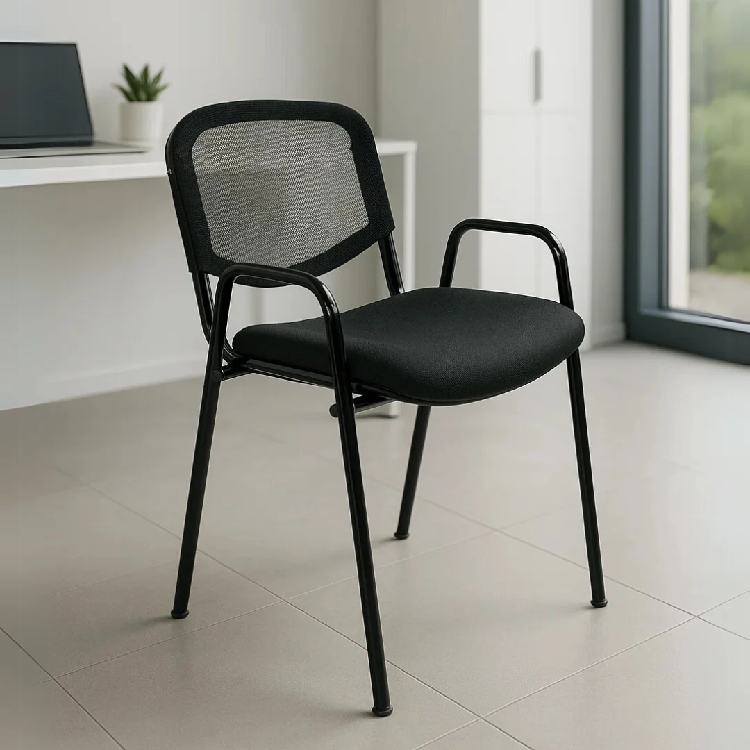 Silla de Visita Genova Mesh y Tela con Brazos