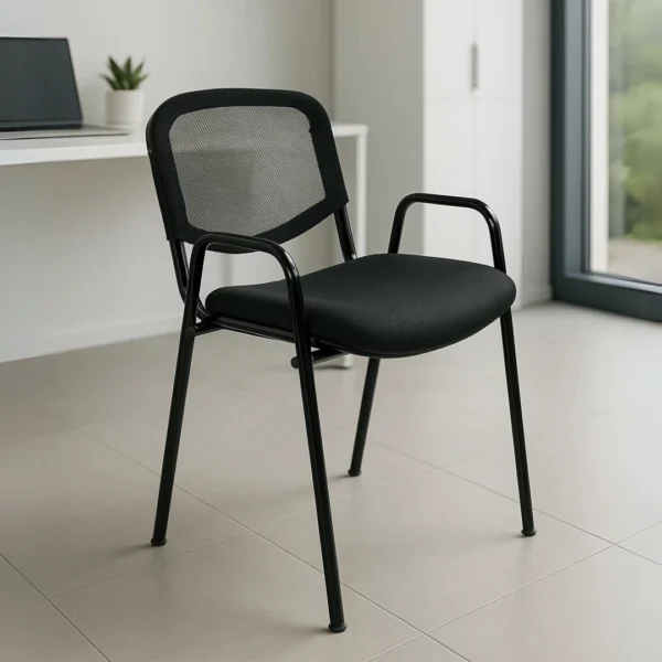 Silla de Visita Genova Mesh y Tela con Brazos