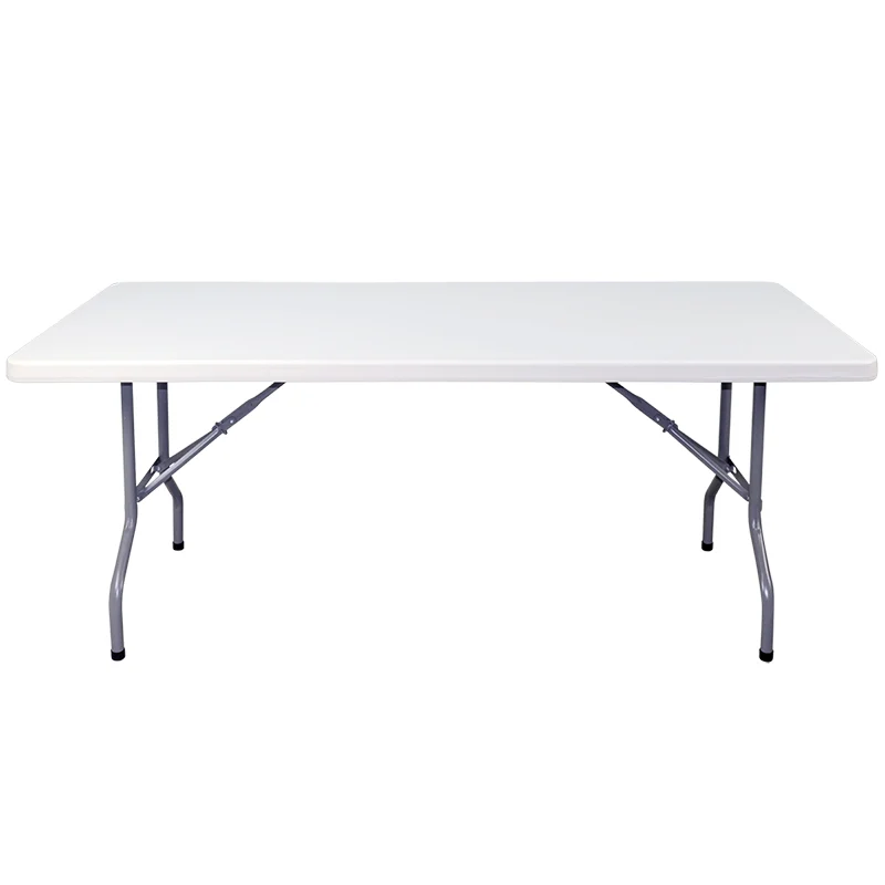 Mesa plegable rectangular ofik 1.83×76 plastico blanco