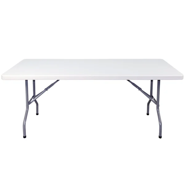Mesa plegable rectangular ofik 1.83×76 plastico blanco