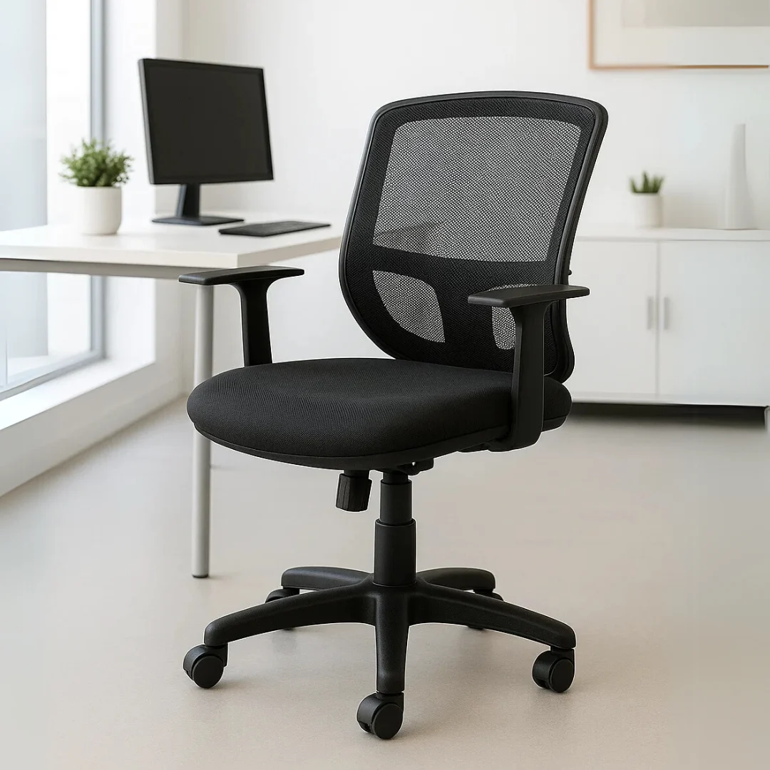 Silla Operativa KB-2 Mesh Negro y Brazos Fijos