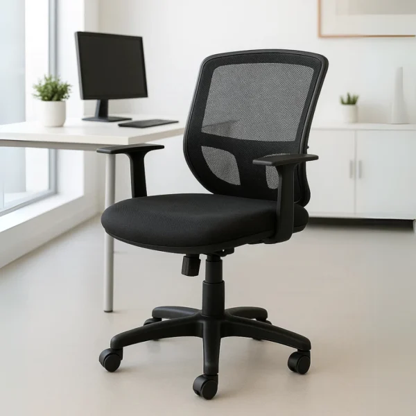 Silla Operativa KB-2 Mesh Negro y Brazos Fijos