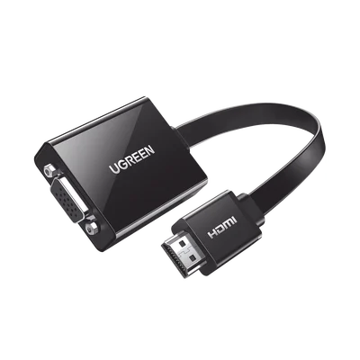 Adaptador HDMI a VGA / Resolución 1080P / Audio 3.5mm / Con Puerto Micro USB para Alimentación / Plug & Play / No Requiere Controlador / ABS / Flexible y Duradero