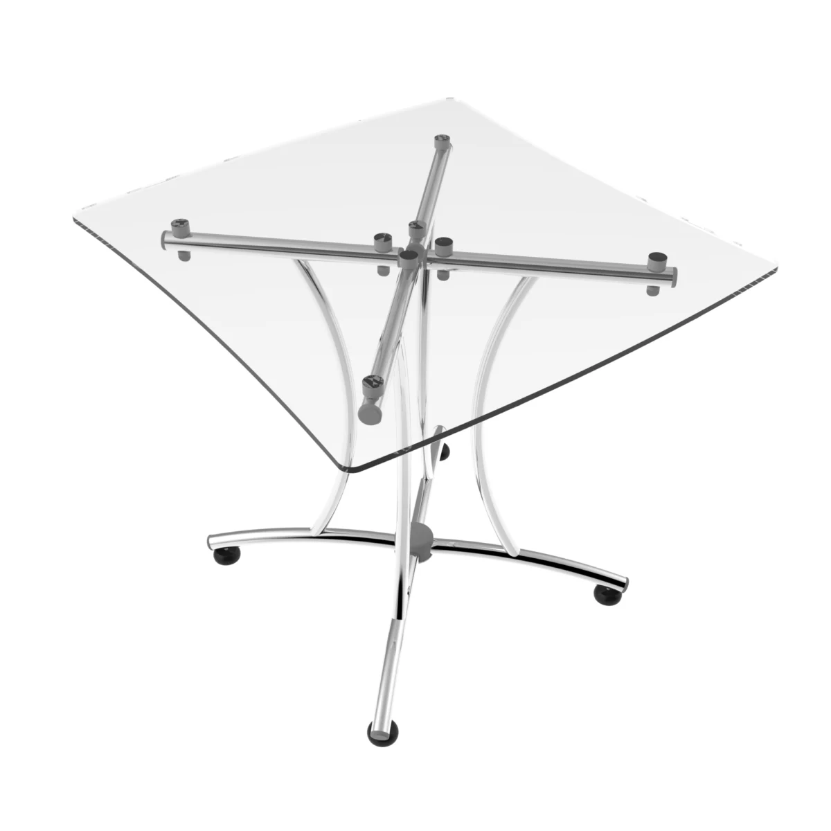 Mesa Palermo Cristal con Base Cromada 762C
