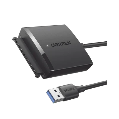 Adaptador USB 3.0 a SATA III | Compatible con Disco Duro HDD y SSD de 2.5″ y 3.5″ de hasta 12 TB | Velocidad USB 3.0 de hasta 5 Gbps | Alta Velocidad con UASP & TRIM | Cable de 50 cm.