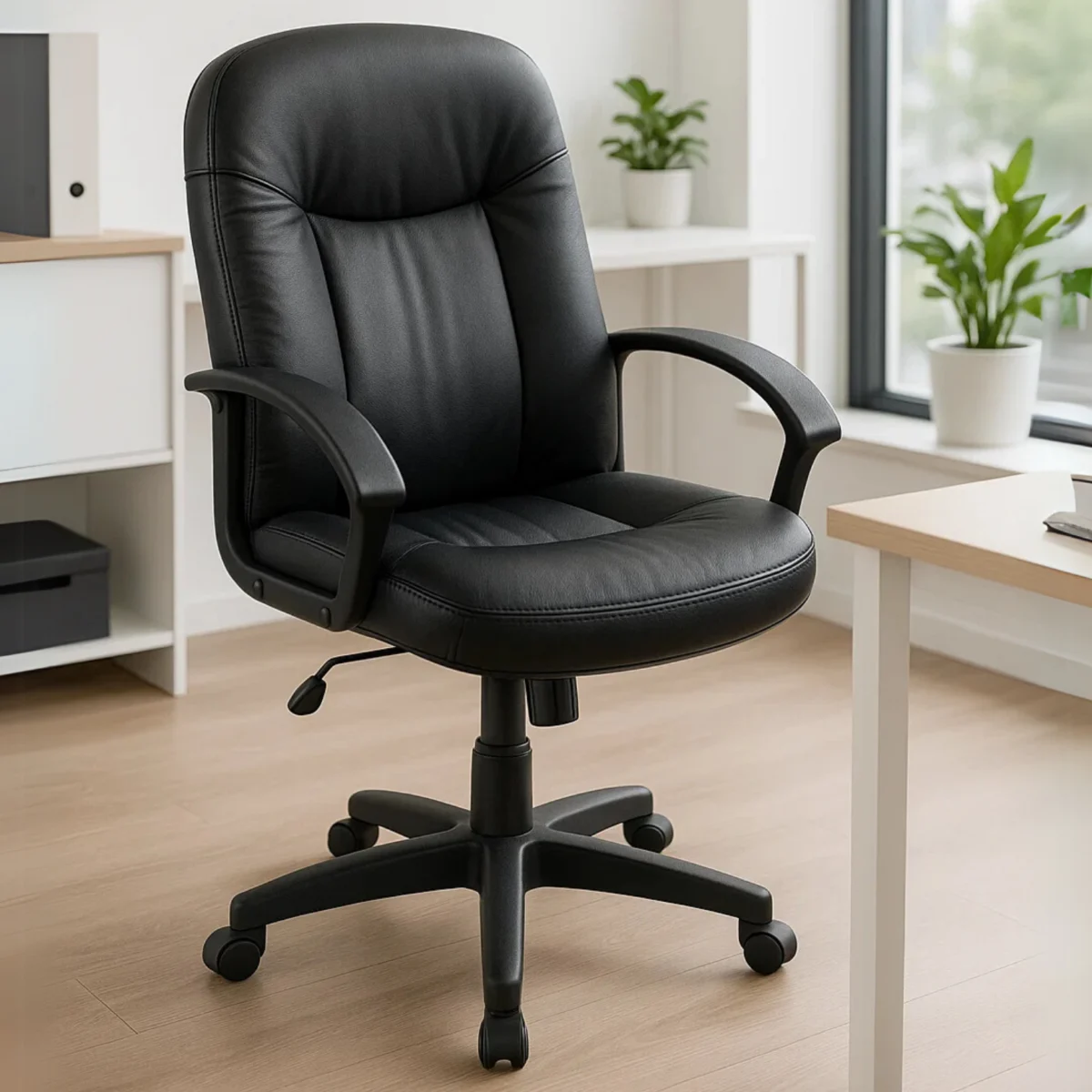 Silla Ejecutiva en Piel Negra HVL601SB11T
