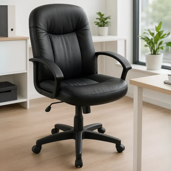Silla Ejecutiva en Piel Negra HVL601SB11T