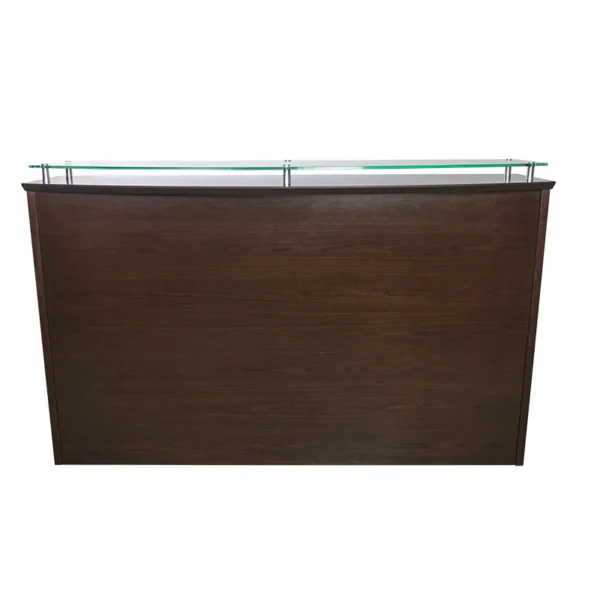 Recepcion Recta Filo cubierta de vidrio Chapa Walnut