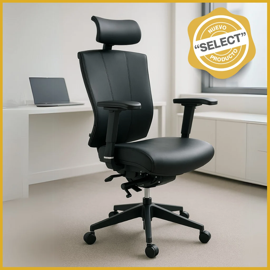 Silla Ejecutiva H1PU Vinipiel Negro y Estructura Negra