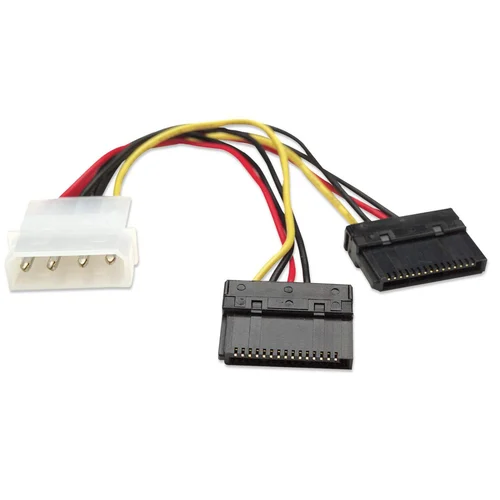 CABLE ALIMENTACION DIVISOR Y SATA 0.15M X2 MOLEX 4 PINES